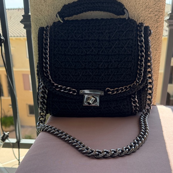 Handcrafted Crochet Black and Silver bag! - Picture 1 of 7